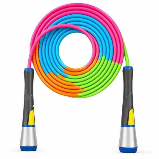 Verstellbares Springseil mit Anti-Rutsch-Griffen in Türkis/Pink, 300 cm-meubrixon