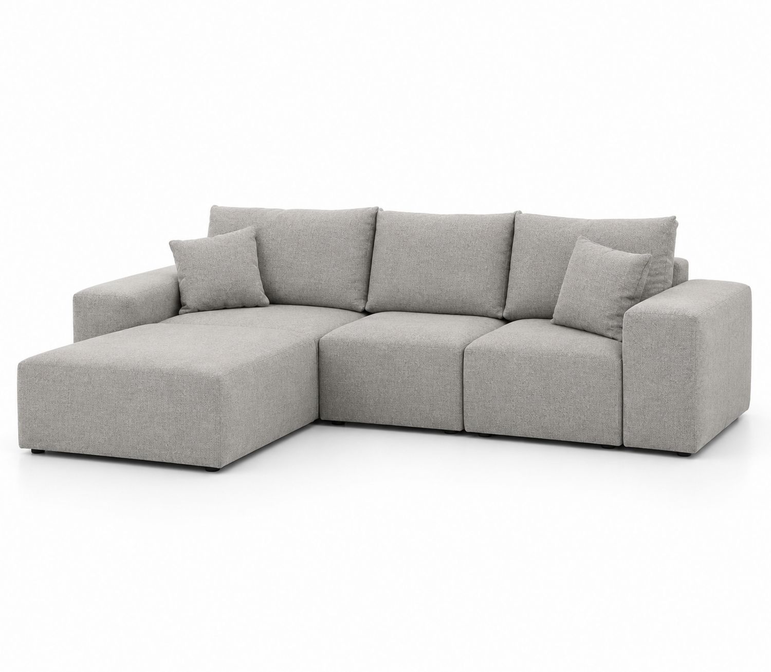 Canapé d'angle en tissu gris