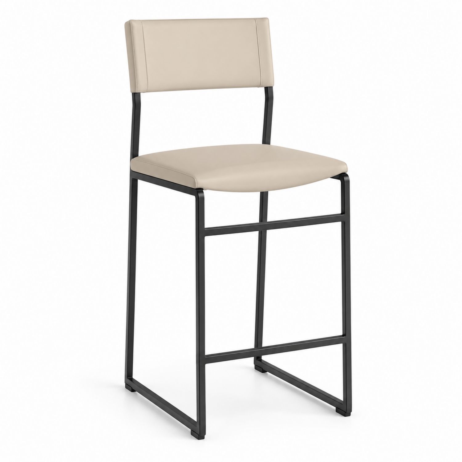 Tabouret de bar en métal et PU Beige 105cm