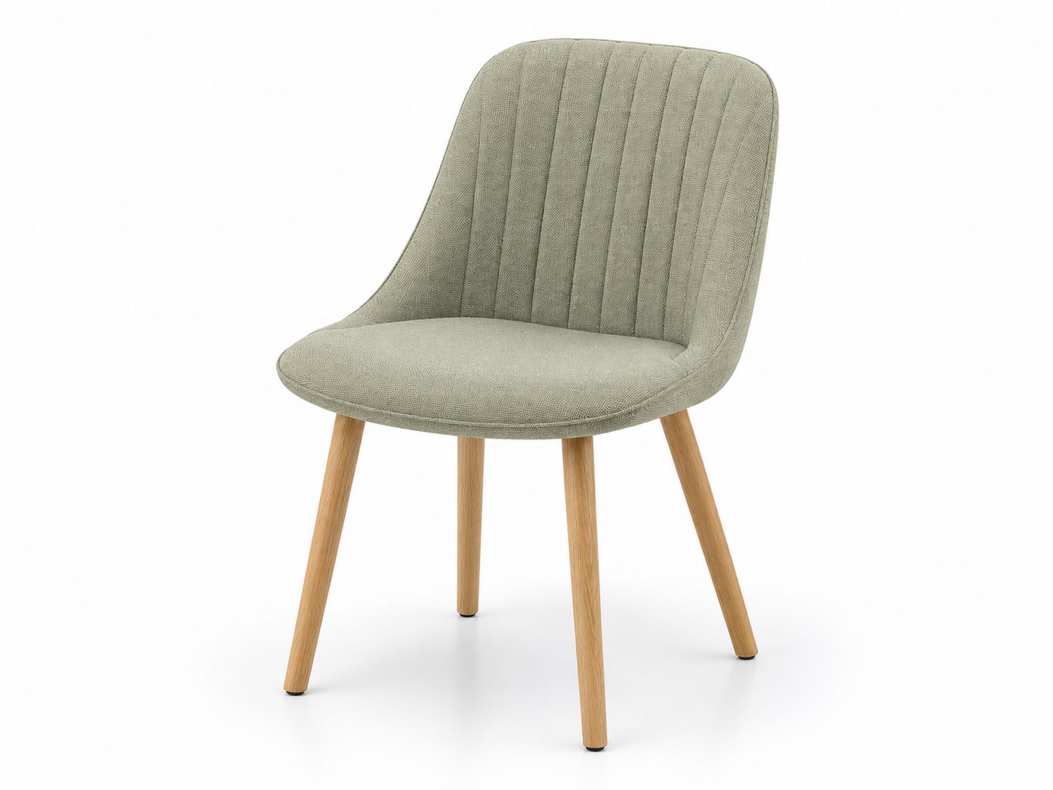 Chaise en tissu avec pieds en bois de chêne