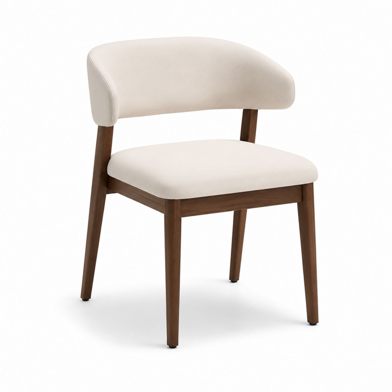 Chaise de salle à manger en bois avec revêtement en tissu