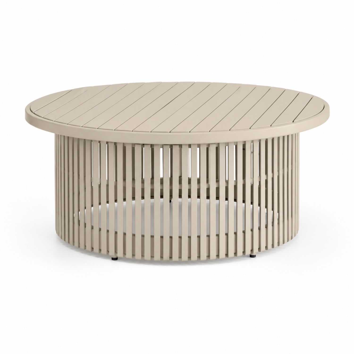 Table basse ronde en aluminium Beige