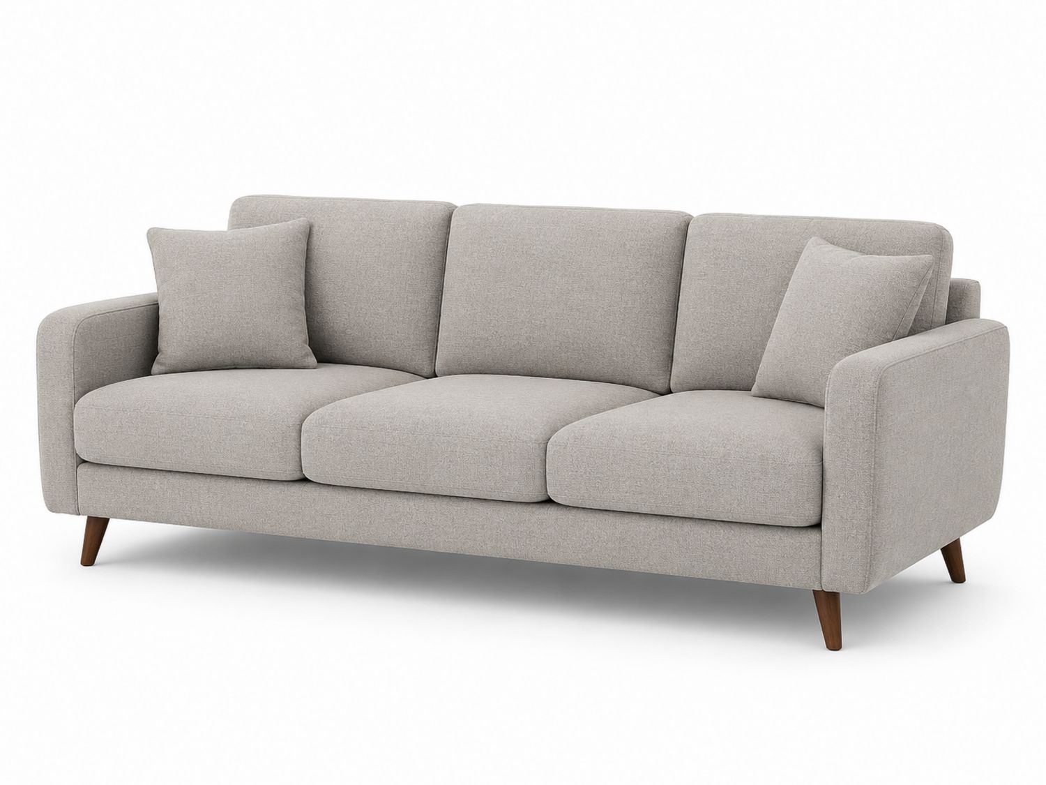 Canapé 3 places en tissu Polyester Gris clair