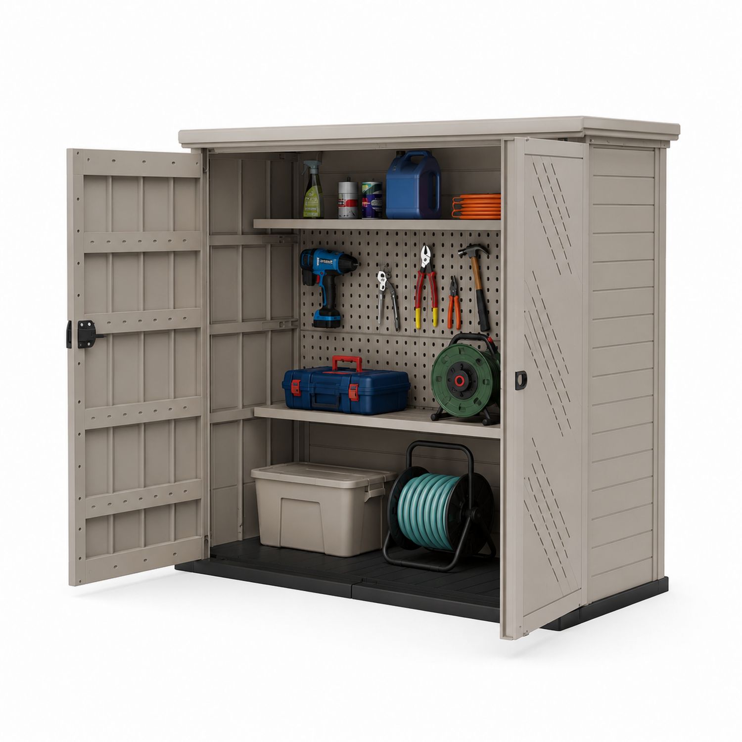 Armoire de Rangement Extérieur en Plastique Gris