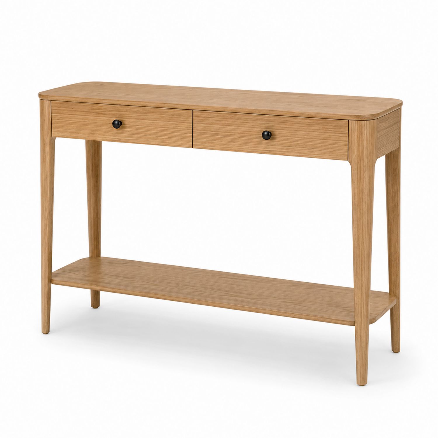 Console en bois avec tiroirs en chêne naturel