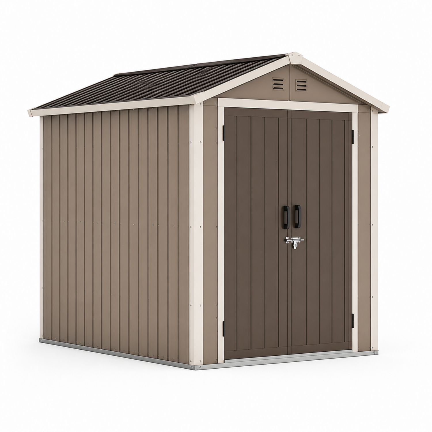 Abri de jardin extérieur en PVC Brun 265x180x215 cm