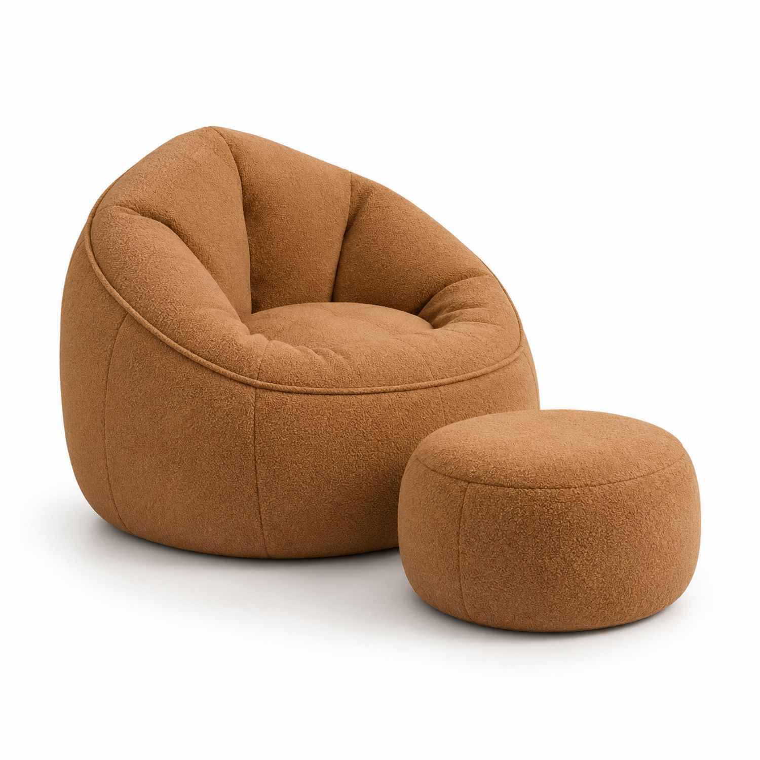 Chaise en Tissu Marron avec Repose-Pieds