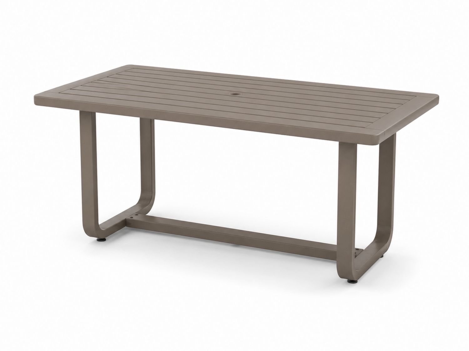 Table à manger extérieure rectangulaire en aluminium marron