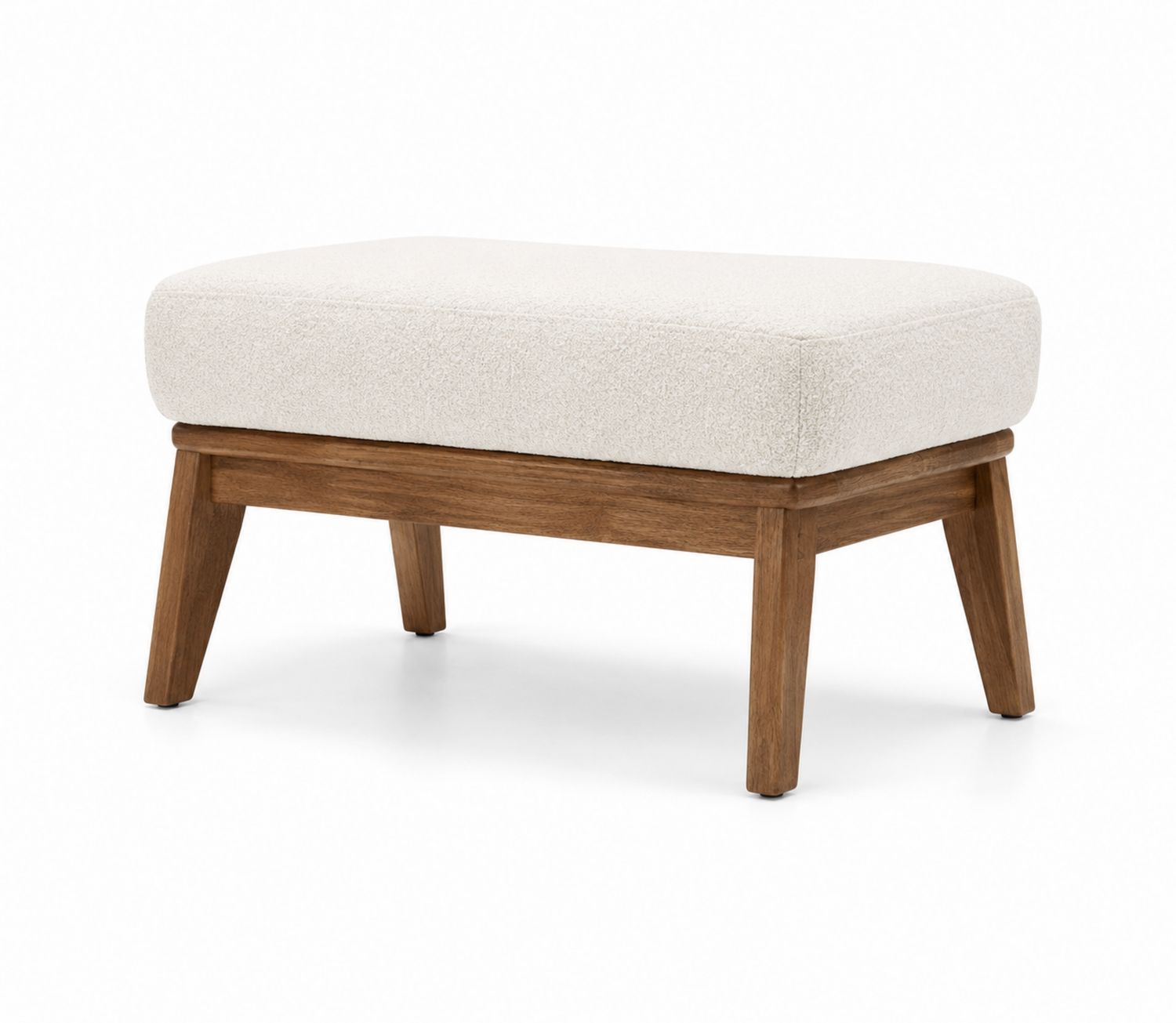 Pouf en bois et tissu blanc