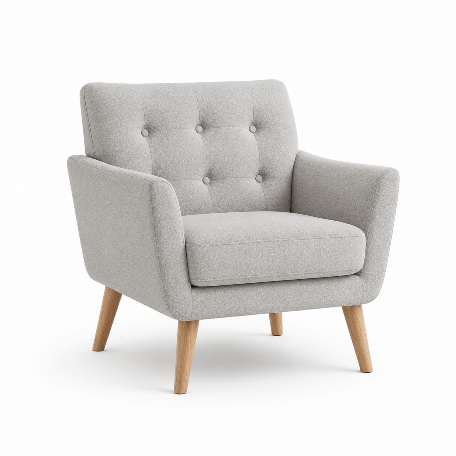 Fauteuil en tissu avec pieds en bois
