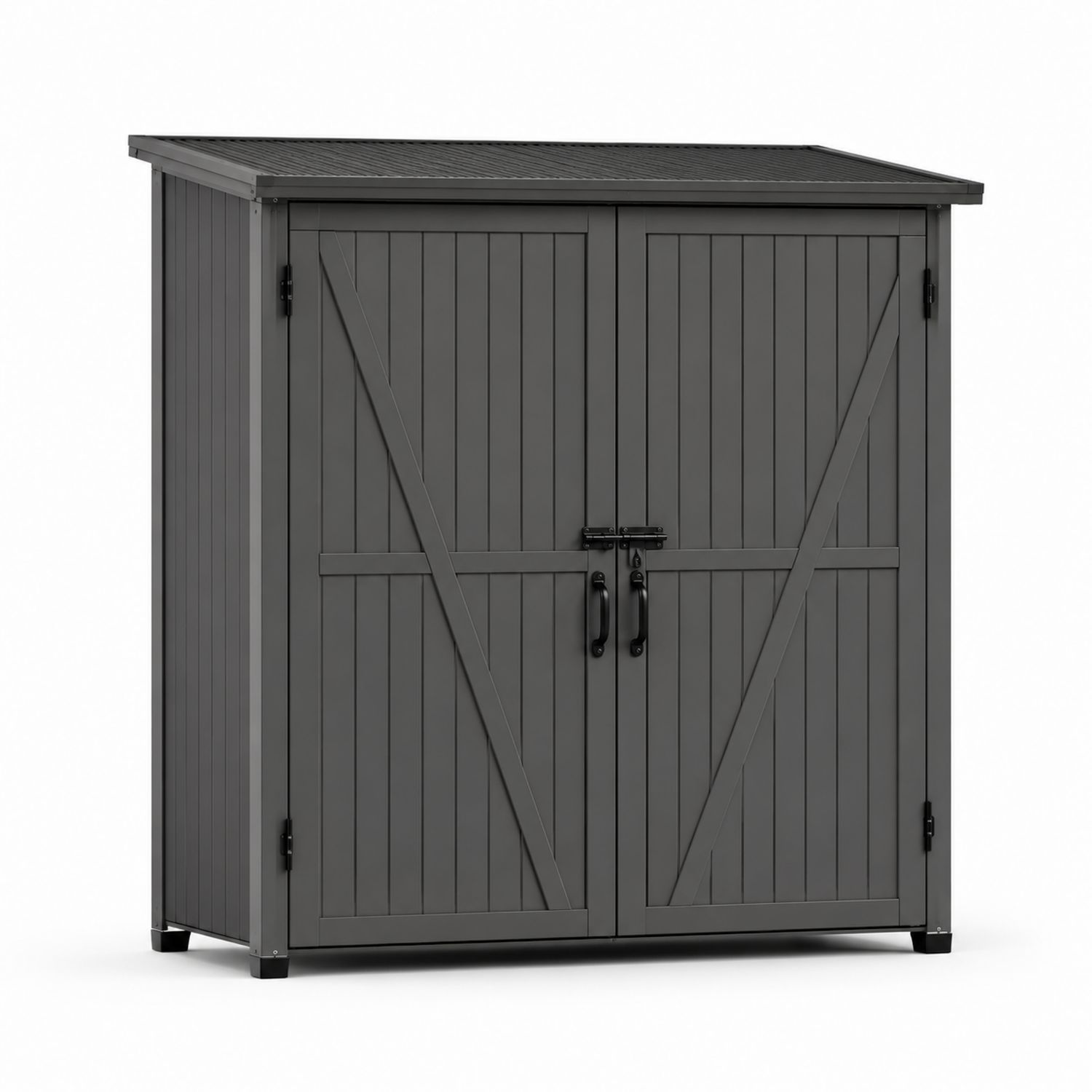 Armoire de rangement extérieur en plastique gris