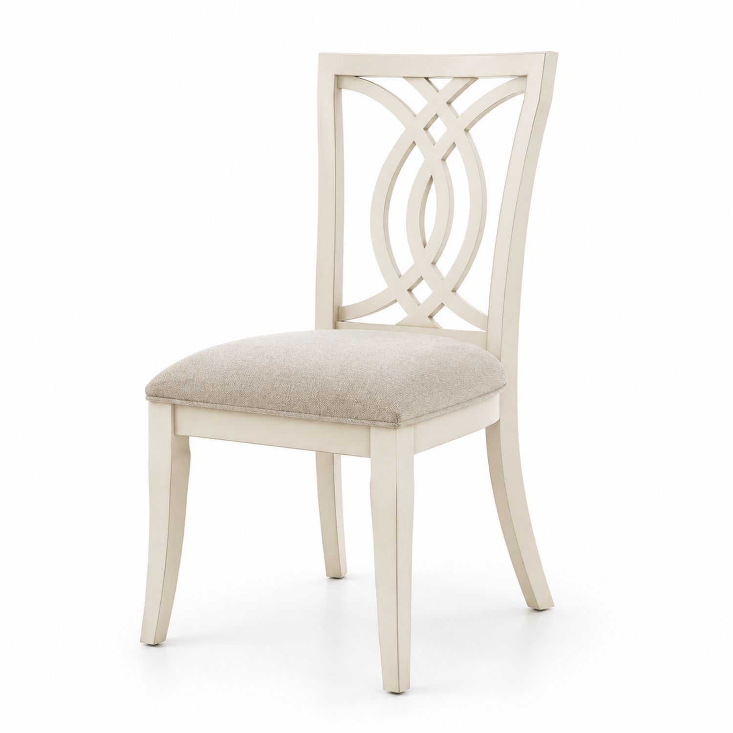 Chaise en bois avec siège en tissu beige