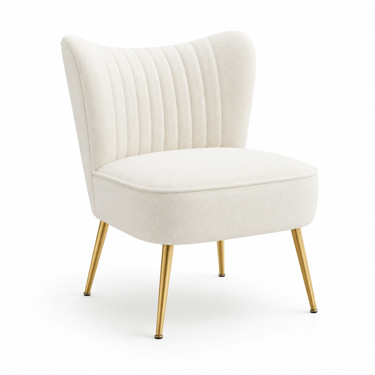 Silla de comedor blanca con patas doradas-casafinohome