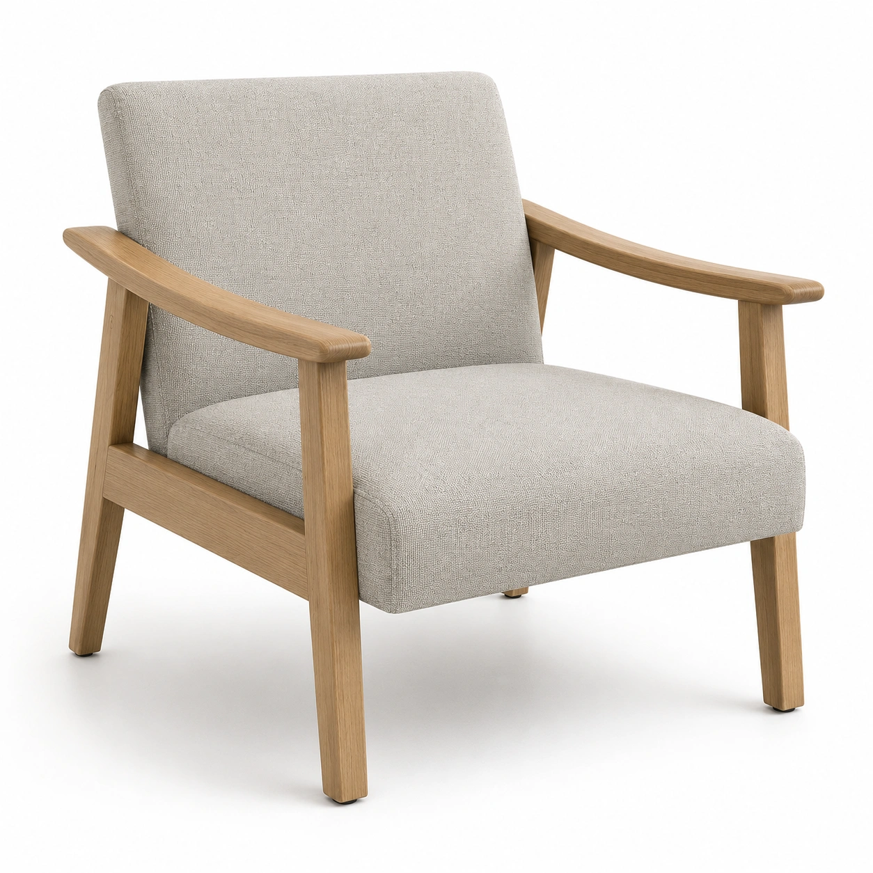 Silla individual de tela con estructura de madera-casafinohome