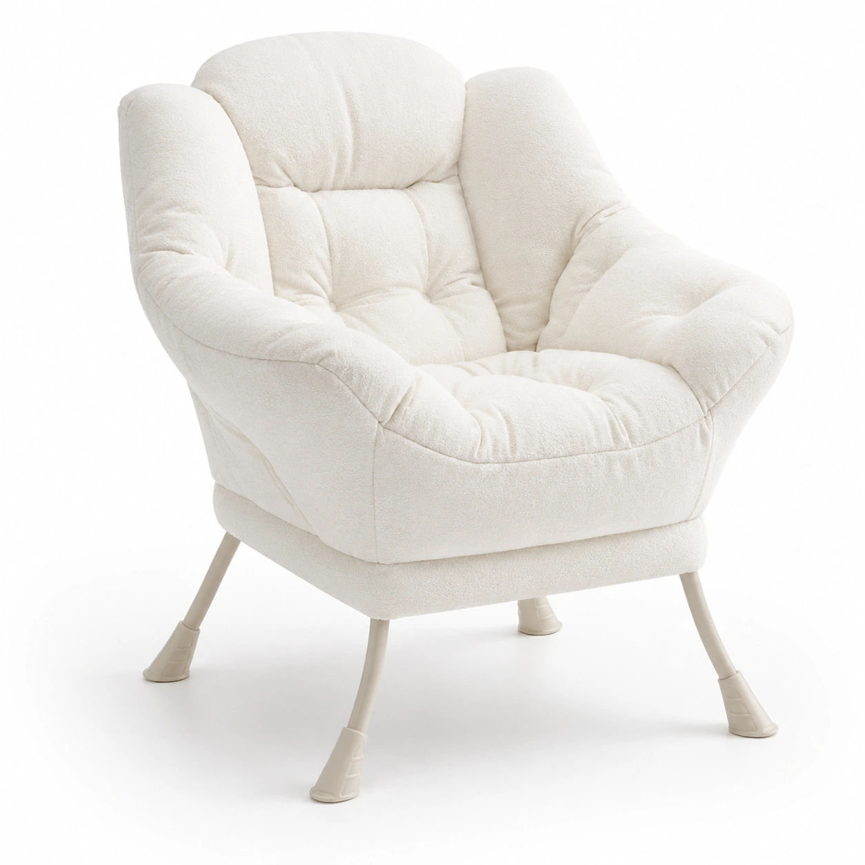 Silla individual blanca tapizada-casafinohome