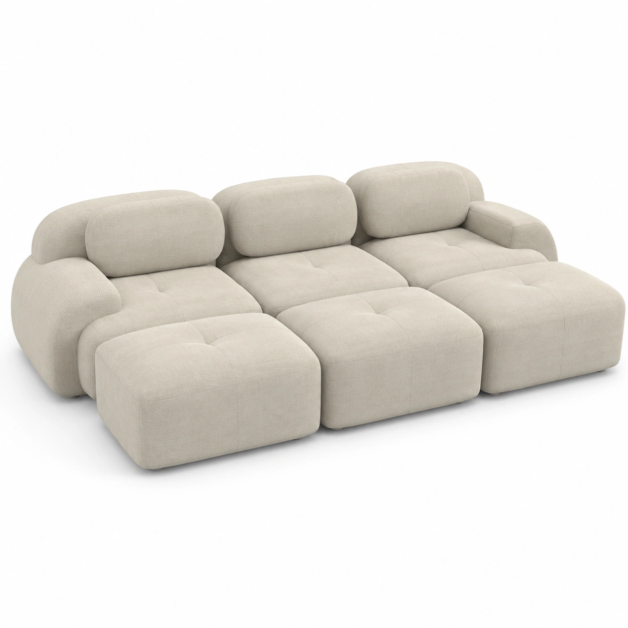 Sofa modular tapizado color marfil-casafinohome