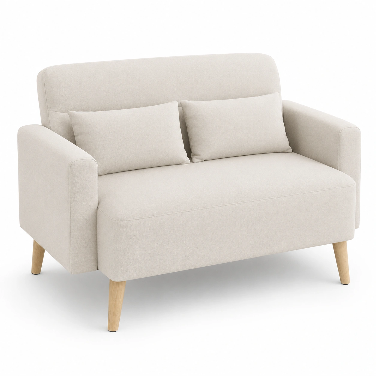 Sofa de 2 plazas tapizado color marfil-casafinohome