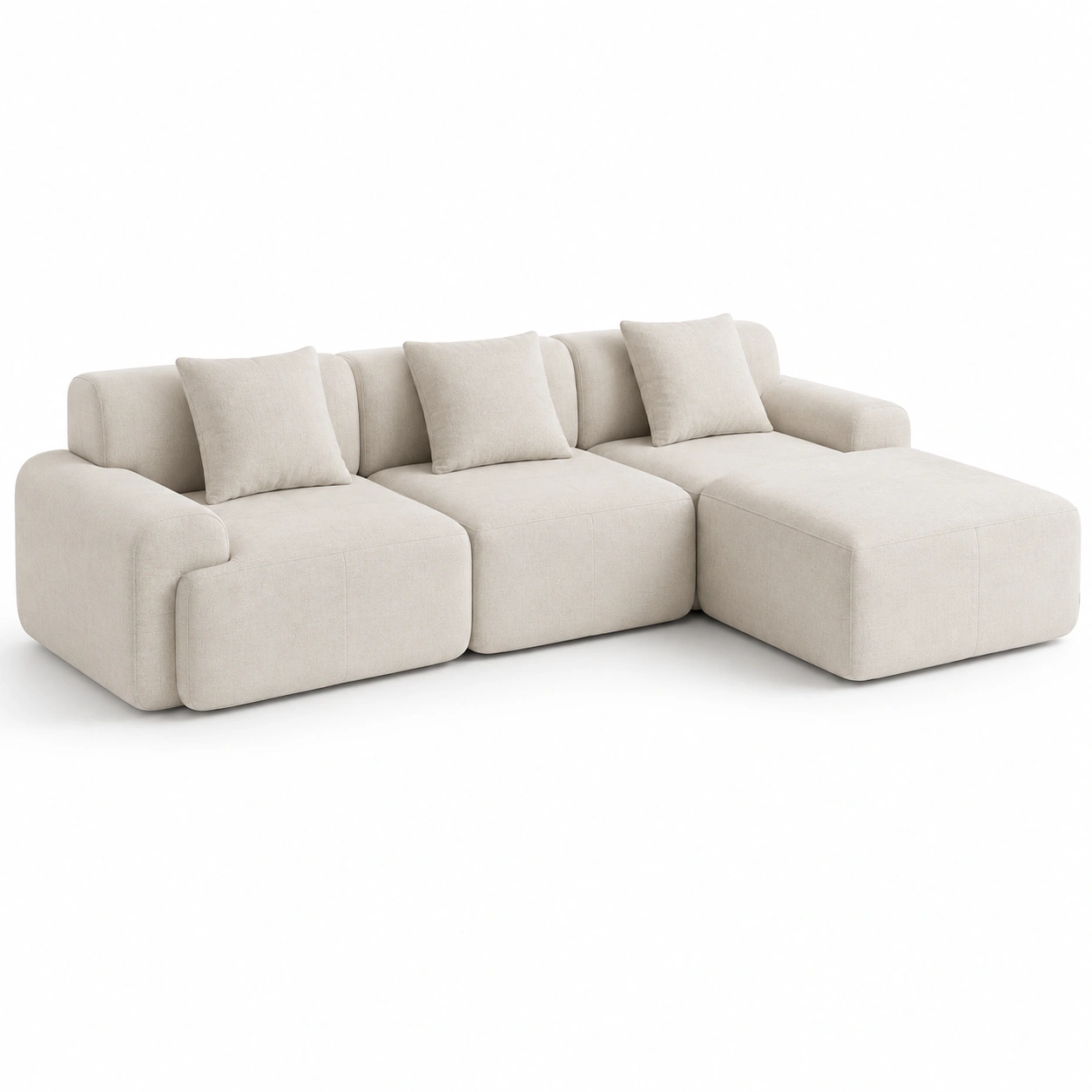 Sofa modular esquinero color marfil-casafinohome