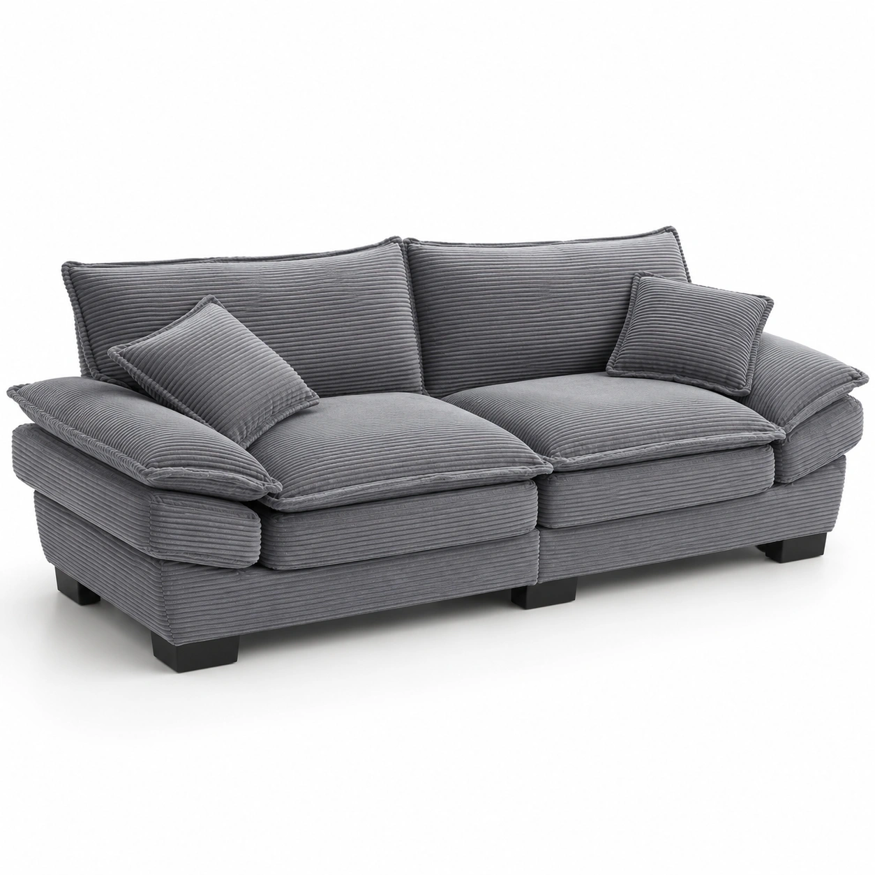 Sofa de 2 plazas de pana color gris-casafinohome