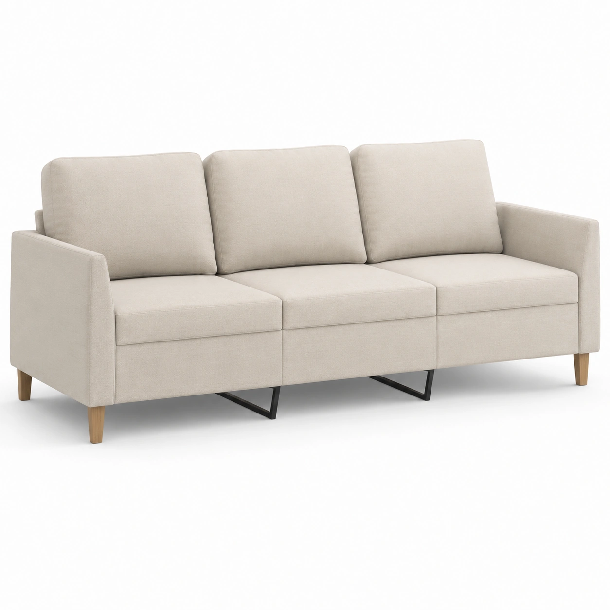 Sofa cama de 3 plazas color marfil-casafinohome