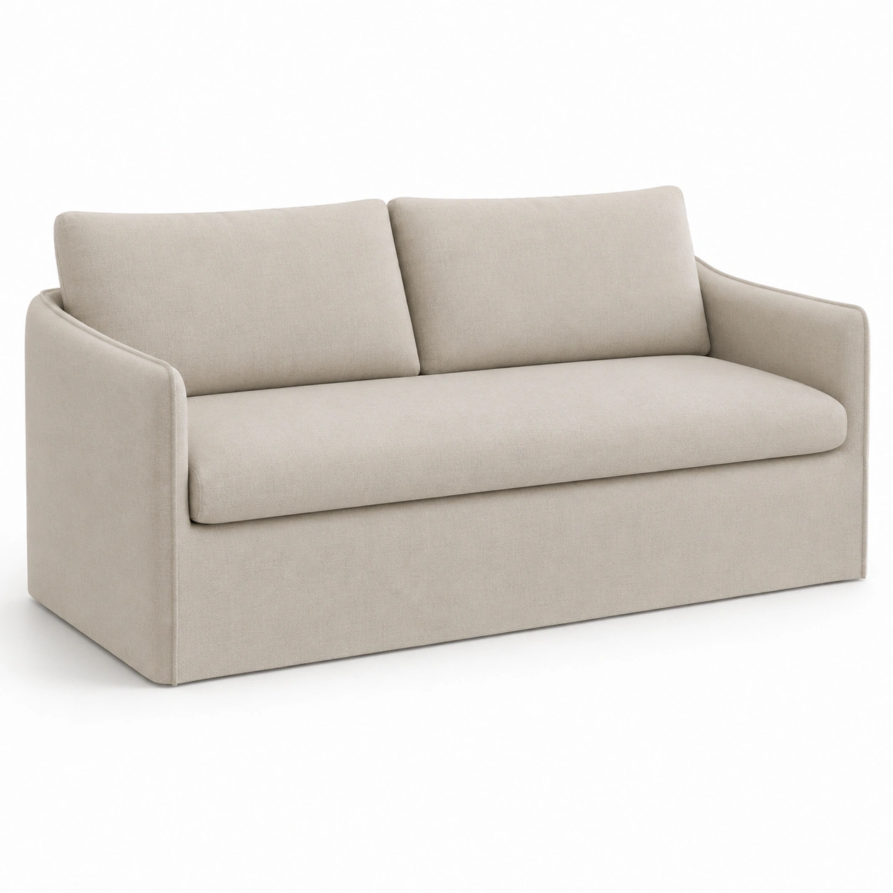 Sofa curvo de dos plazas color marfil-casafinohome