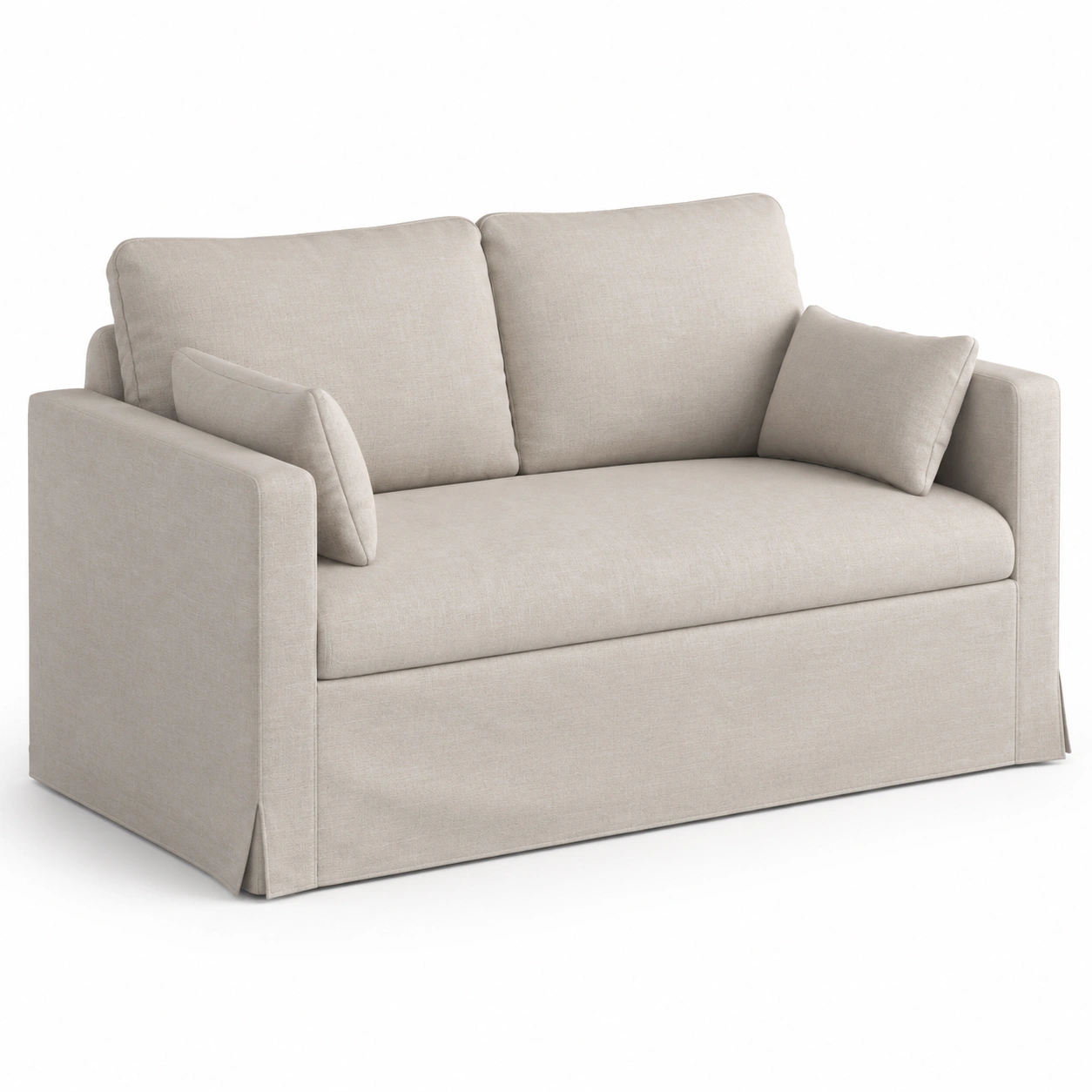 Sofa de dos plazas color marfil con cojines-casafinohome