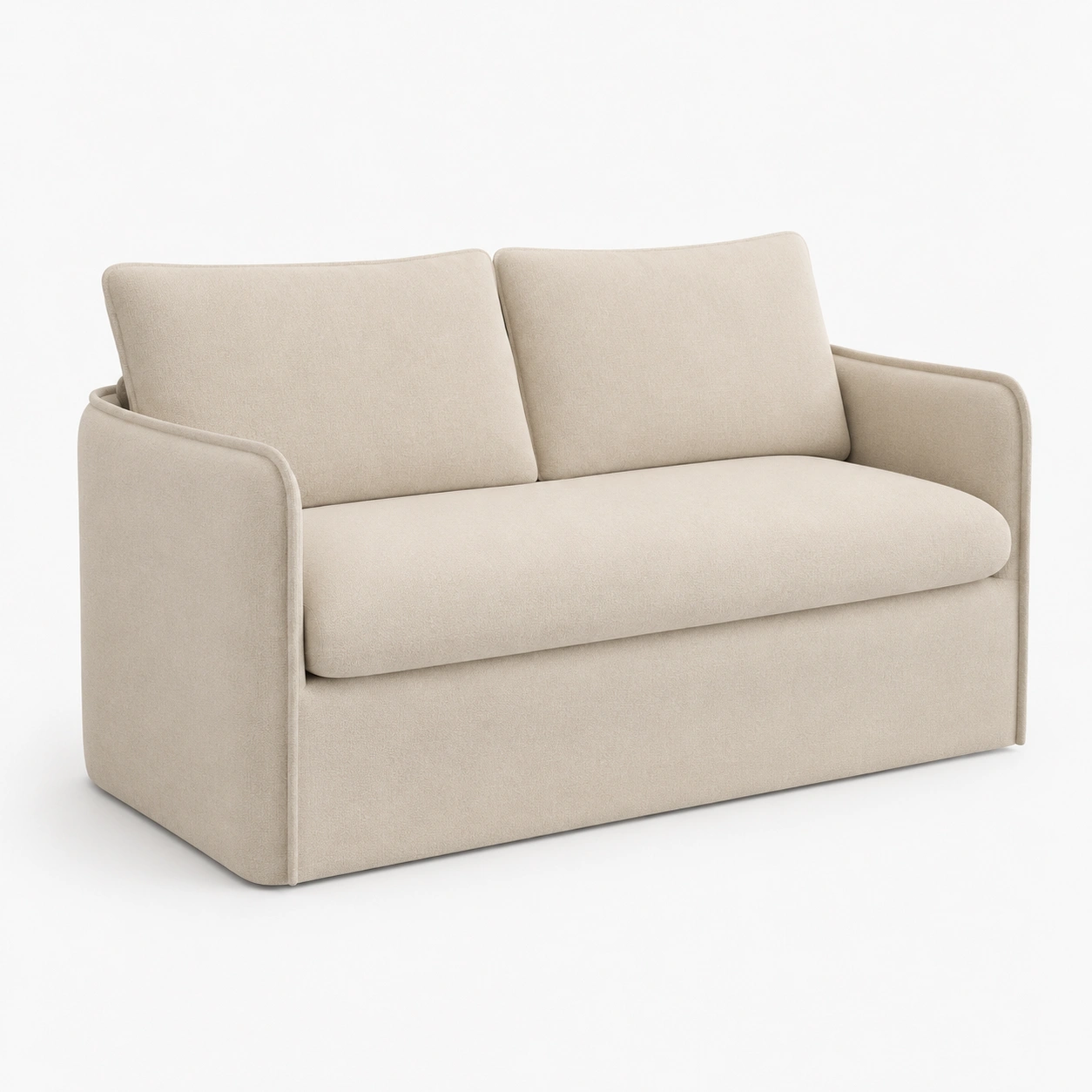 Sofa de dos plazas con esquinas redondeadas color marfil-casafinohome