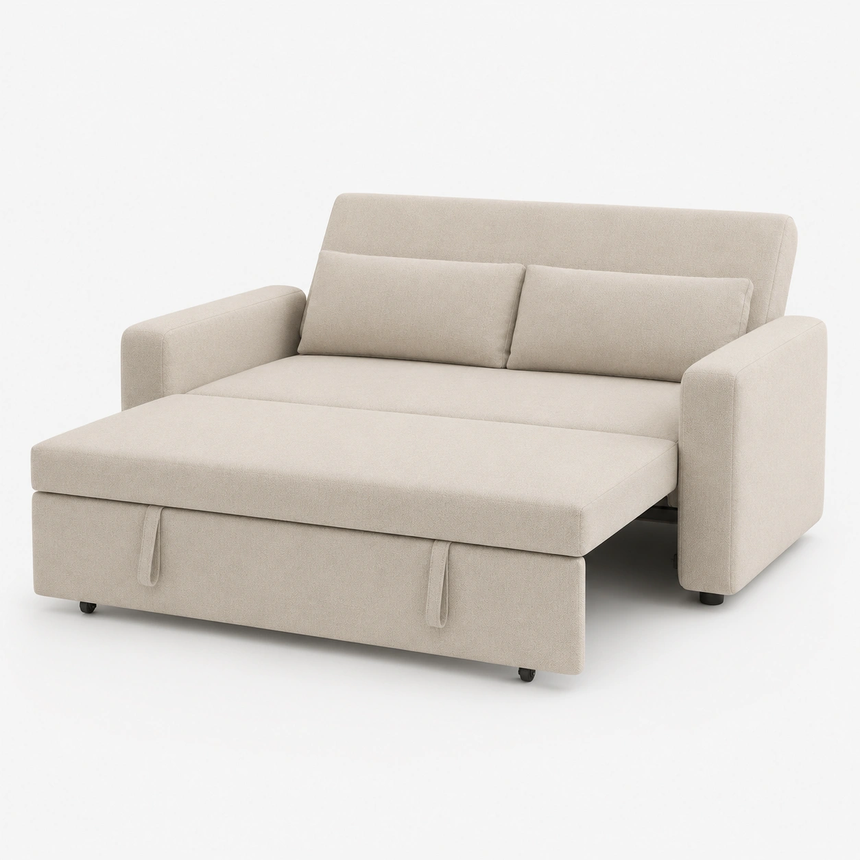 Sofa cama de dos plazas color marfil-casafinohome