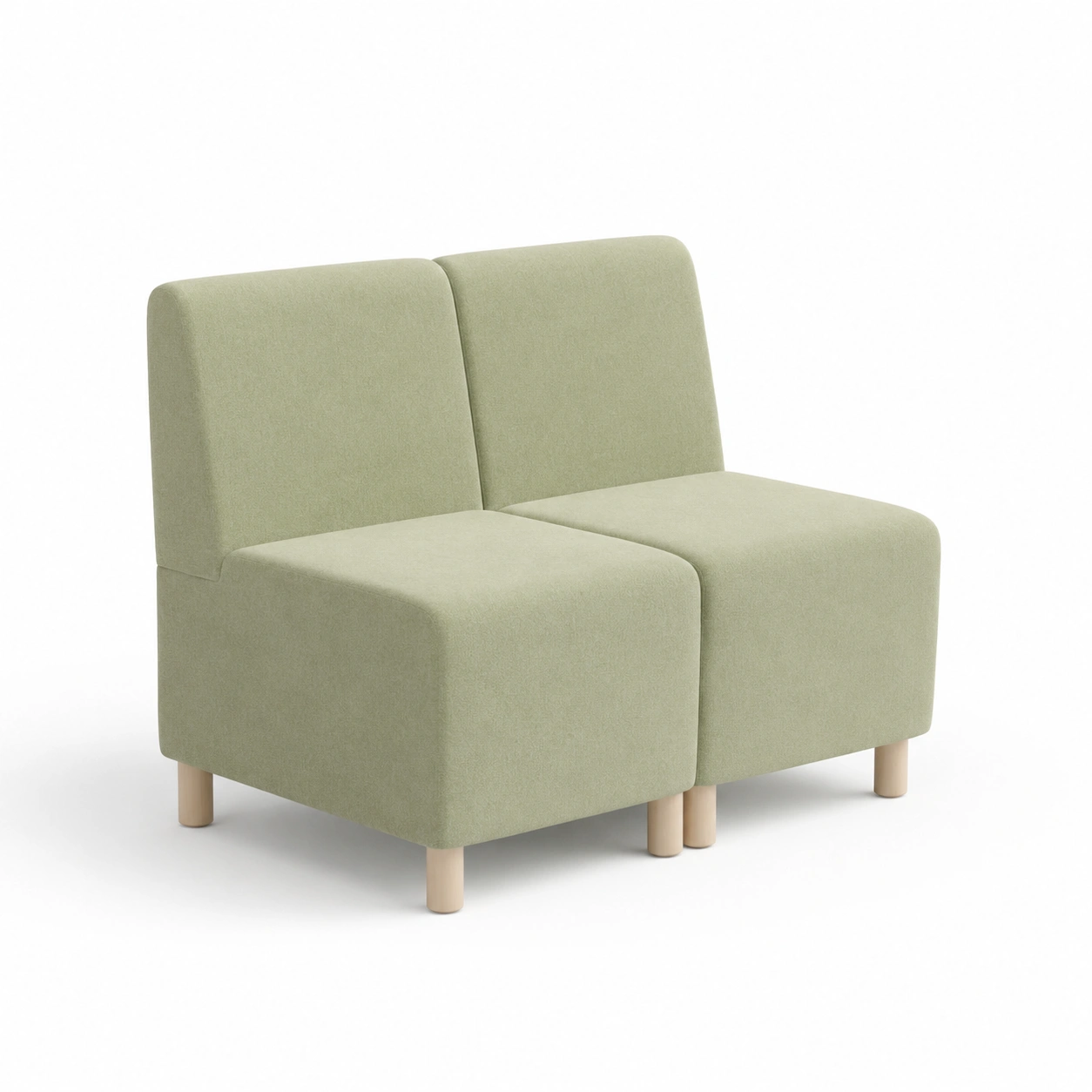 Sofa modular de dos plazas verde claro-casafinohome
