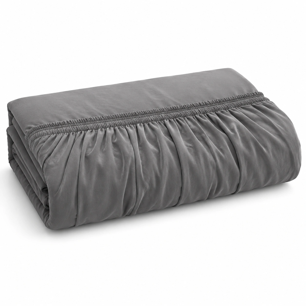 Sabana ajustable con cubrecama color gris-casafinohome