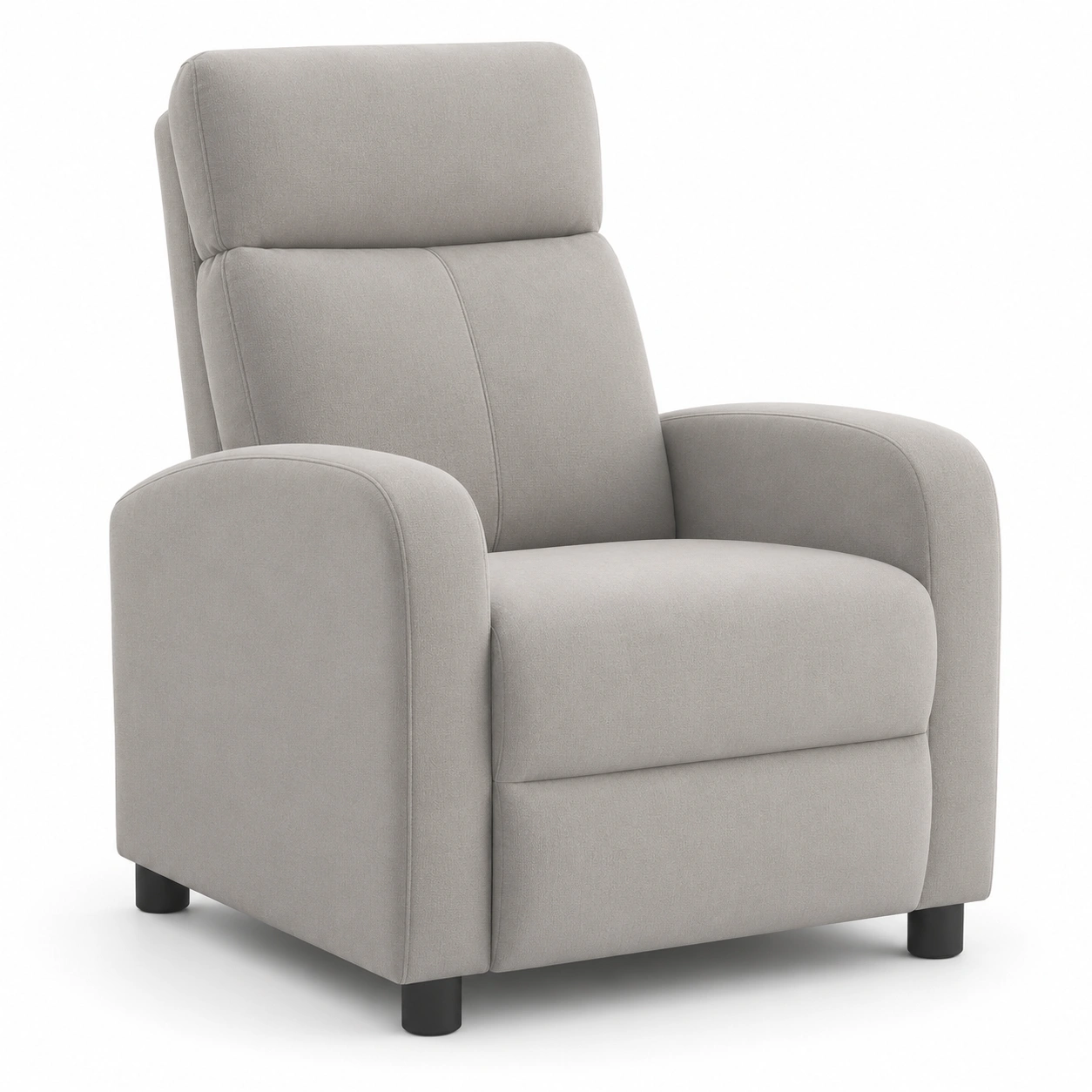 Chaise longue individual de tela gris claro-casafinohome