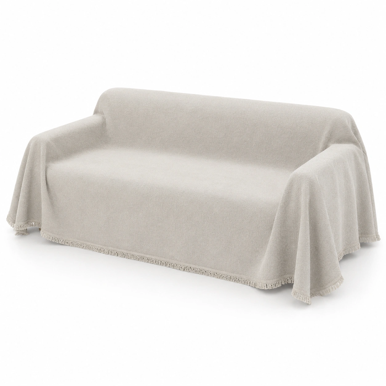 Manta cubresofa color marfil-casafinohome