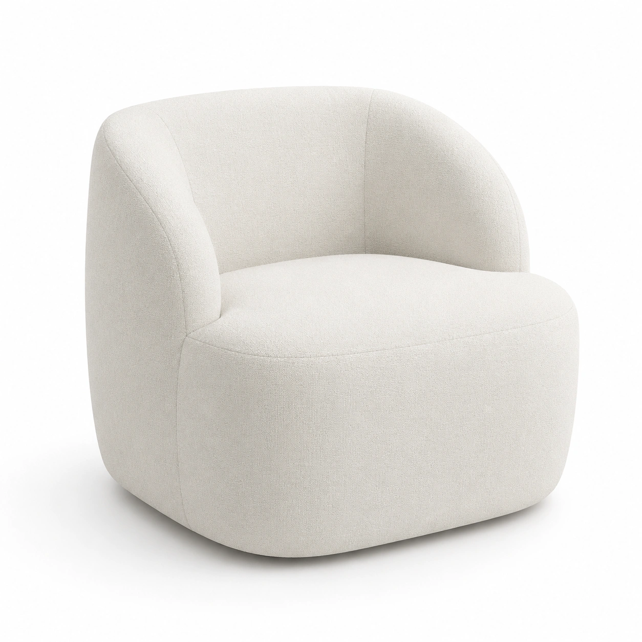 Silla individual blanca con bordes redondeados-casafinohome