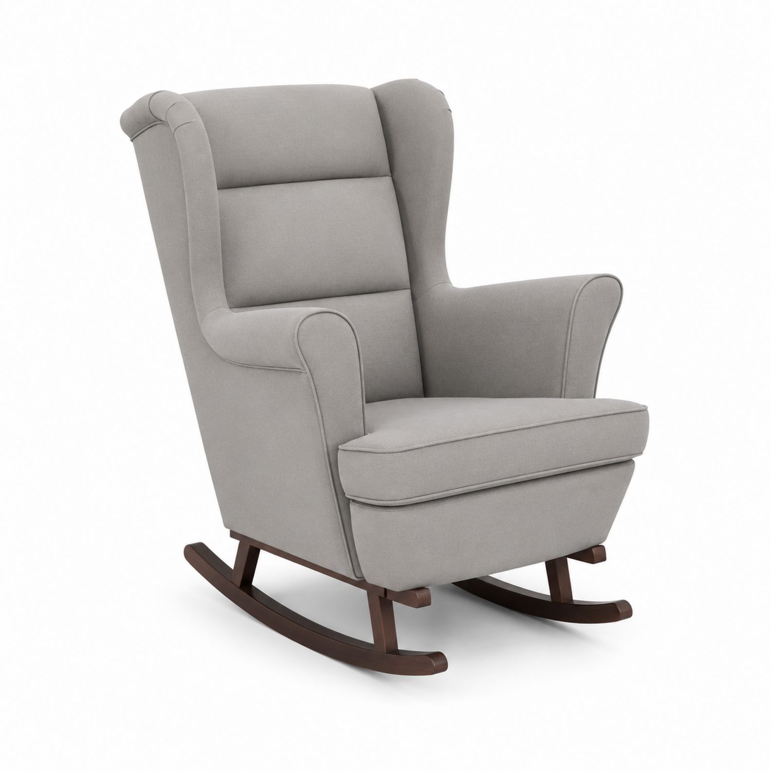 Fauteuil à bascule en bois et polyester gris