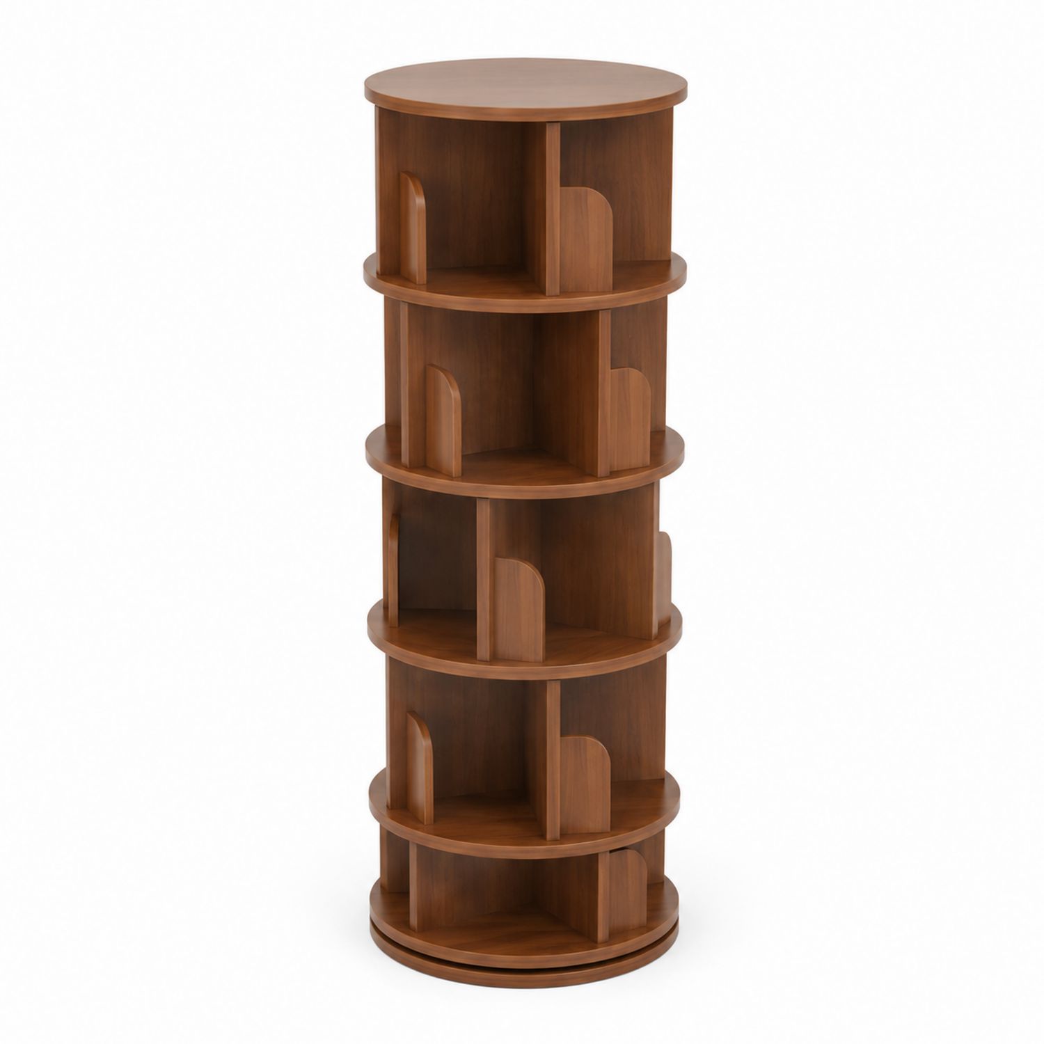 Étagère rotative ronde en bois de noyer 150 cm