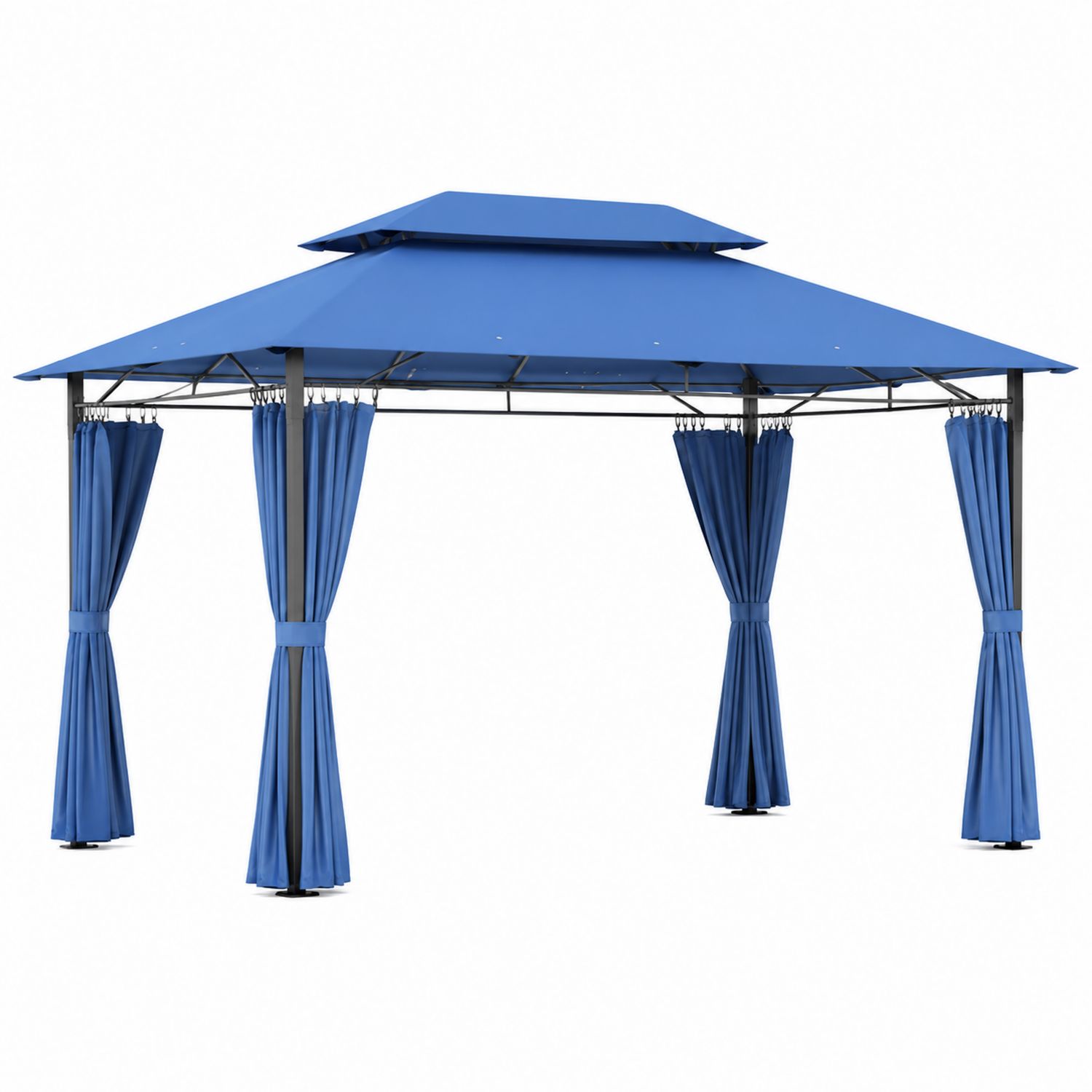 Tonnelle de jardin en acier et polyester Bleu