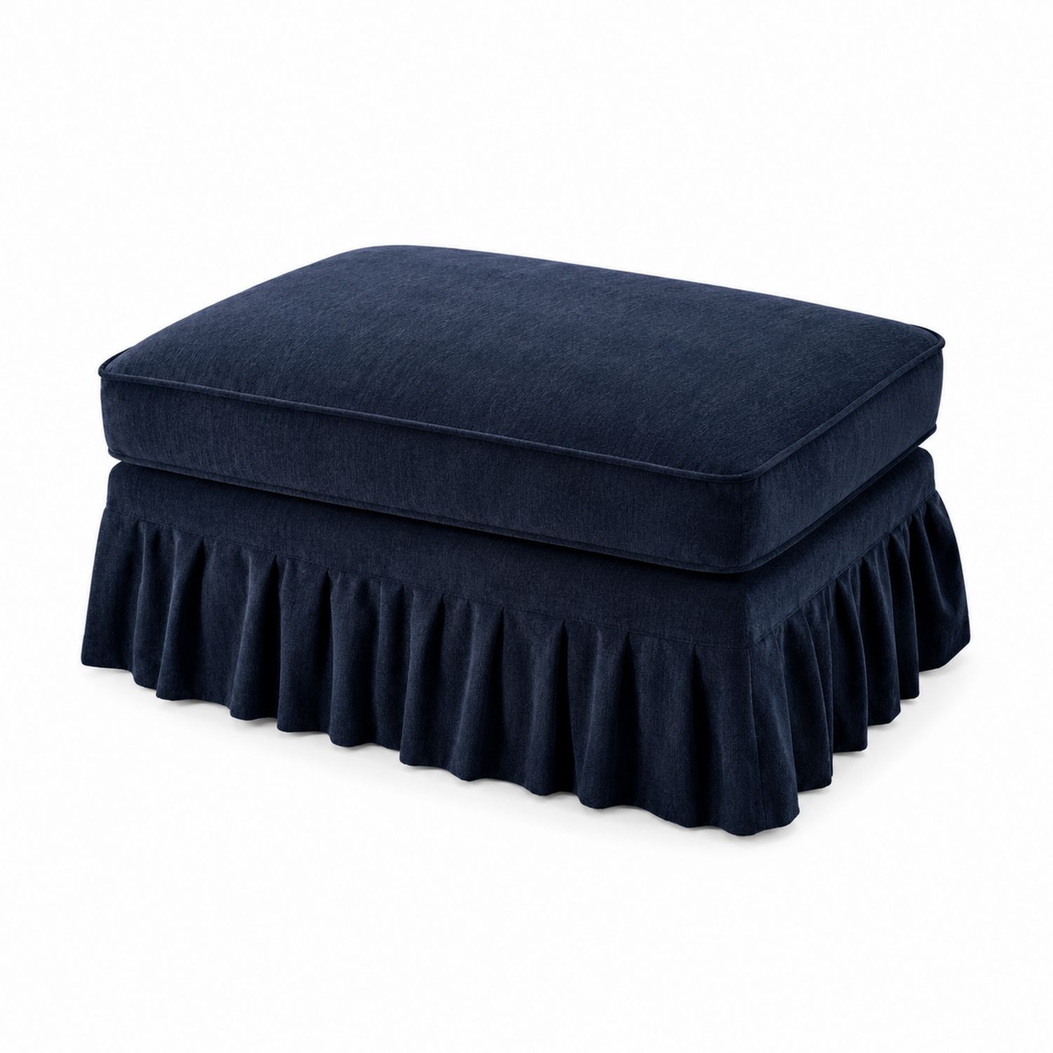 Pouf rectangulaire en velours Bleu 80x60 cm