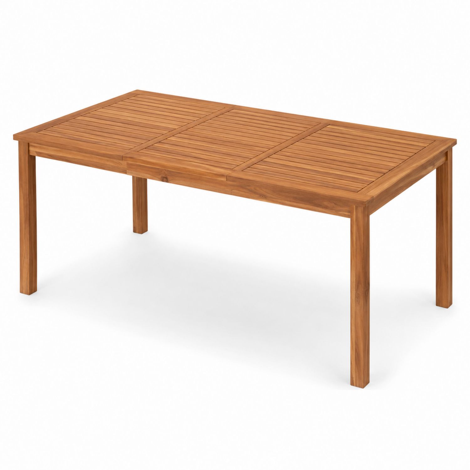 Table en teck rectangulaire d'extérieur 180x90x75 cm