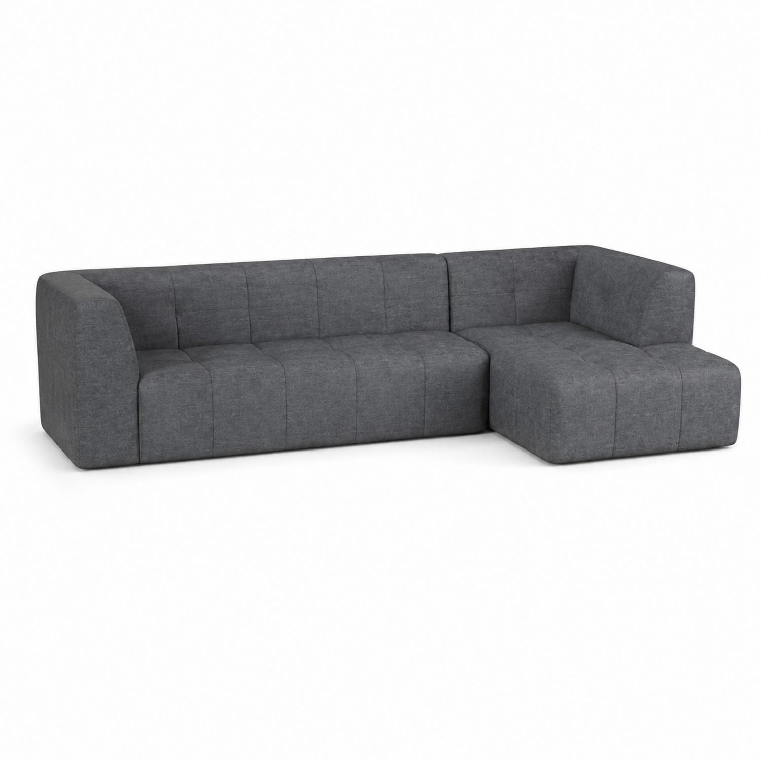 Canapé d'angle en tissu Gris foncé