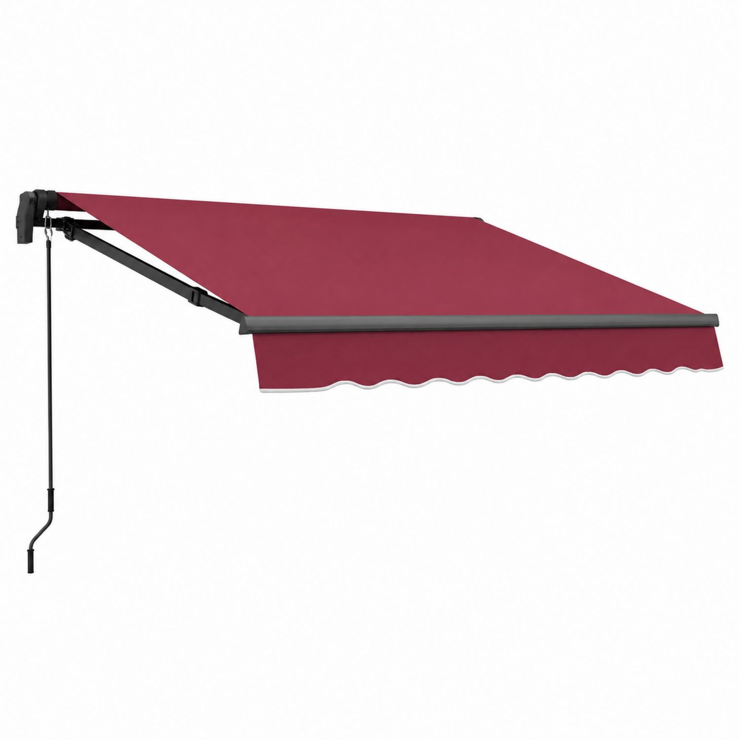 Auvent manuel en polyester et aluminium 300x250 cm Rouge