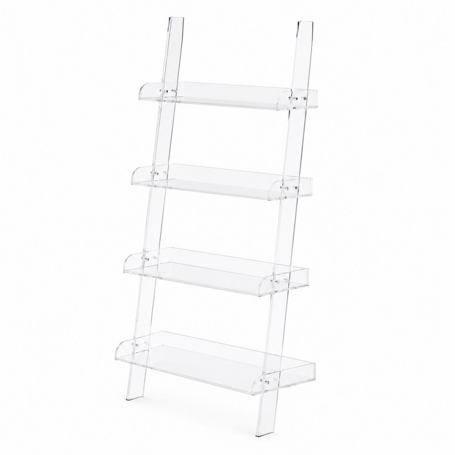 Étagère échelle en plastique acrylique transparent 4 niveaux