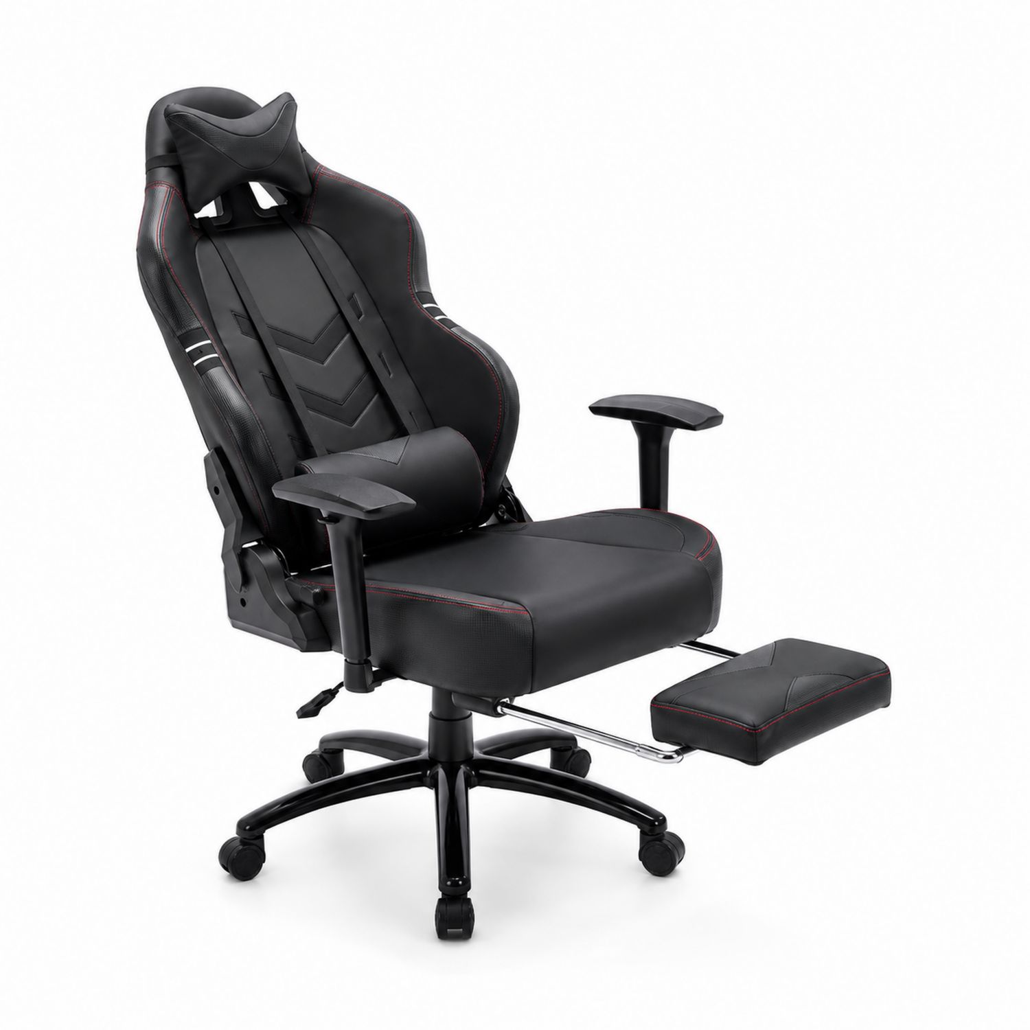 Chaise de jeu en cuir synthétique avec repose-pieds