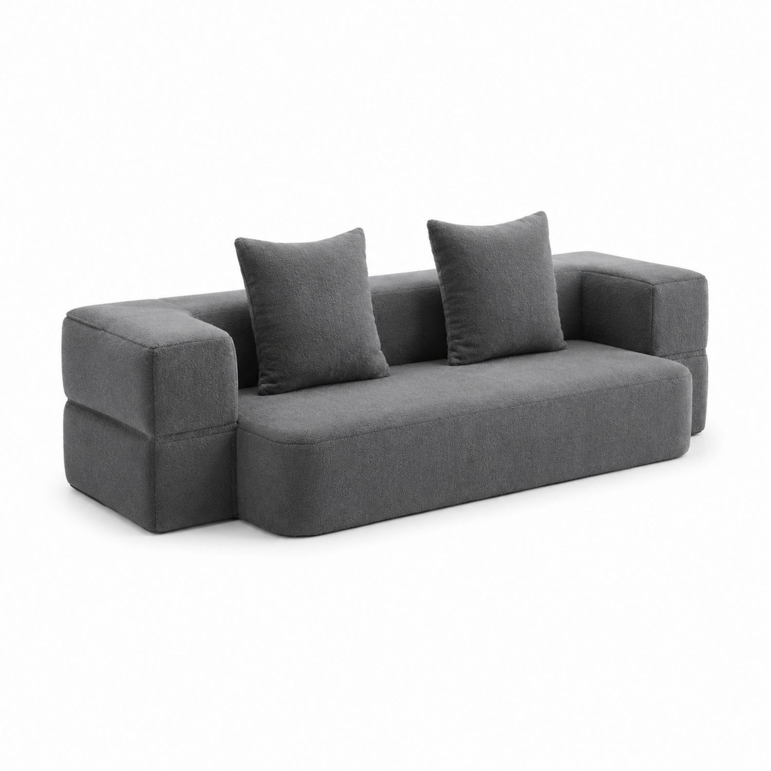 Canapé en tissu Gris Anthracite 220 cm