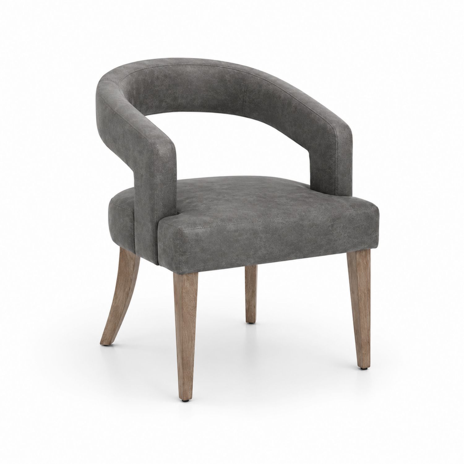 Chaise en bois avec revêtement en tissu gris