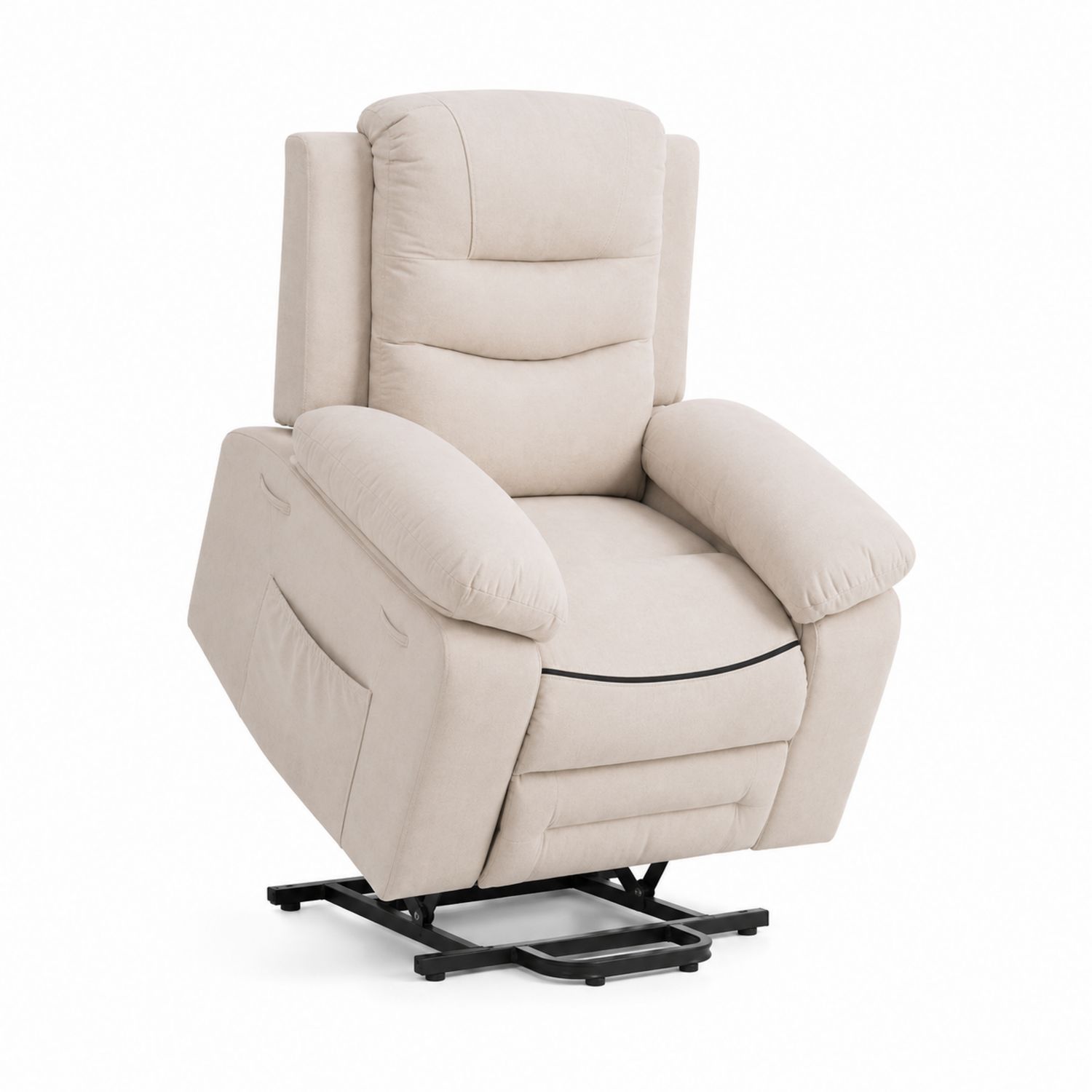 Fauteuil releveur inclinable en tissu beige