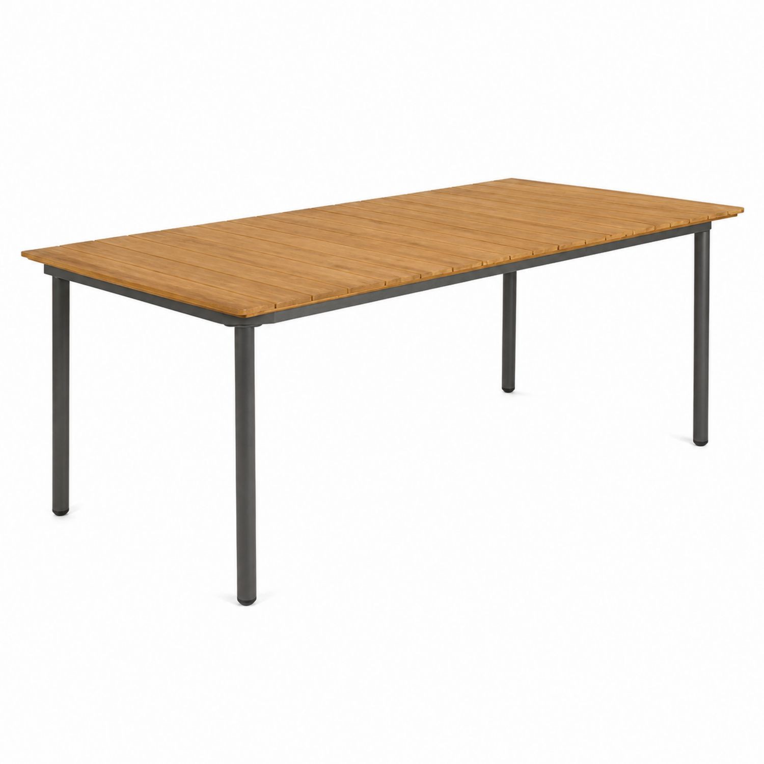 Table rectangulaire en bambou et aluminium 180x90 cm Brun