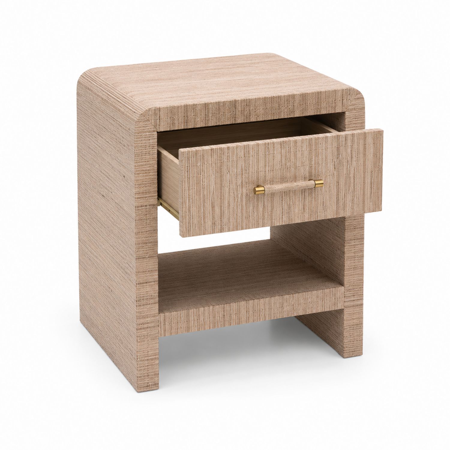 Table de chevet en bois avec tiroir et étagère