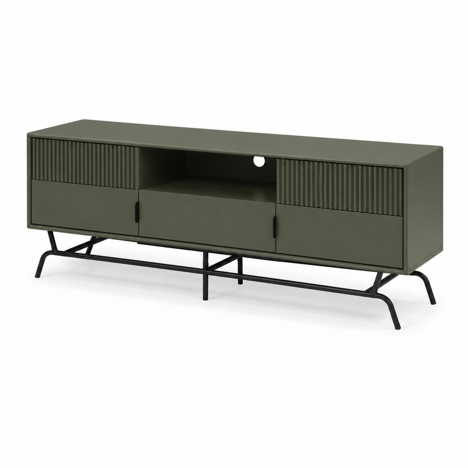 Meuble TV en bois MDF et métal Vert