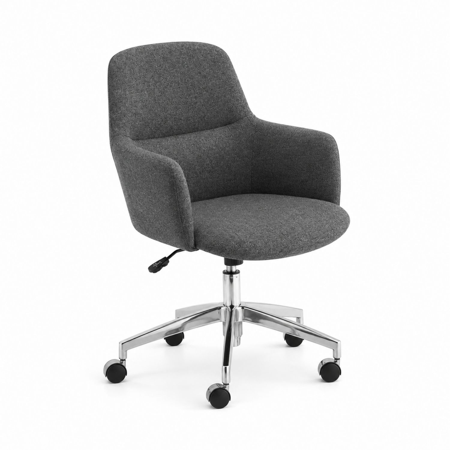 Chaise de bureau en tissu avec pieds en métal réglable à roulettes
