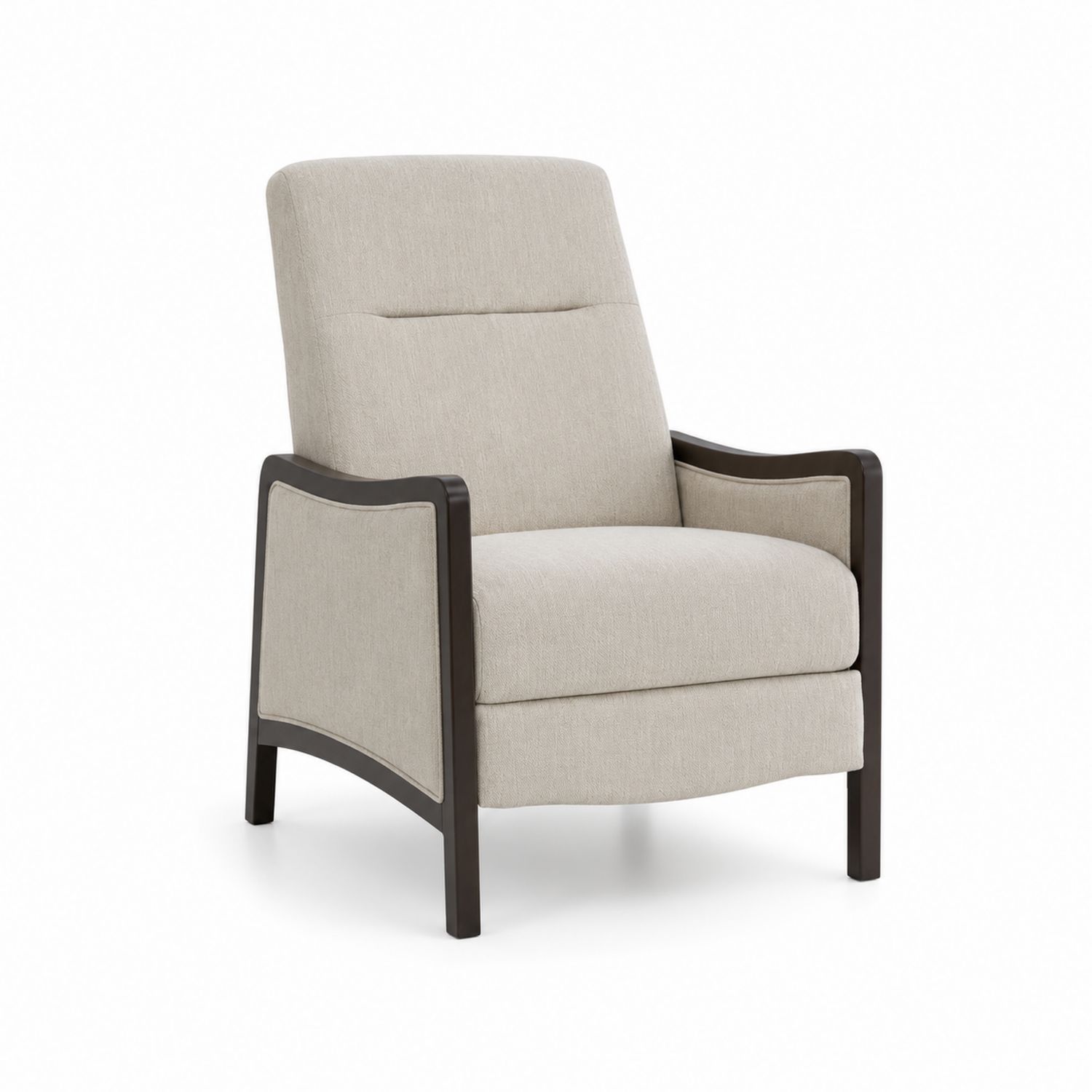 Fauteuil en bois avec tissu beige
